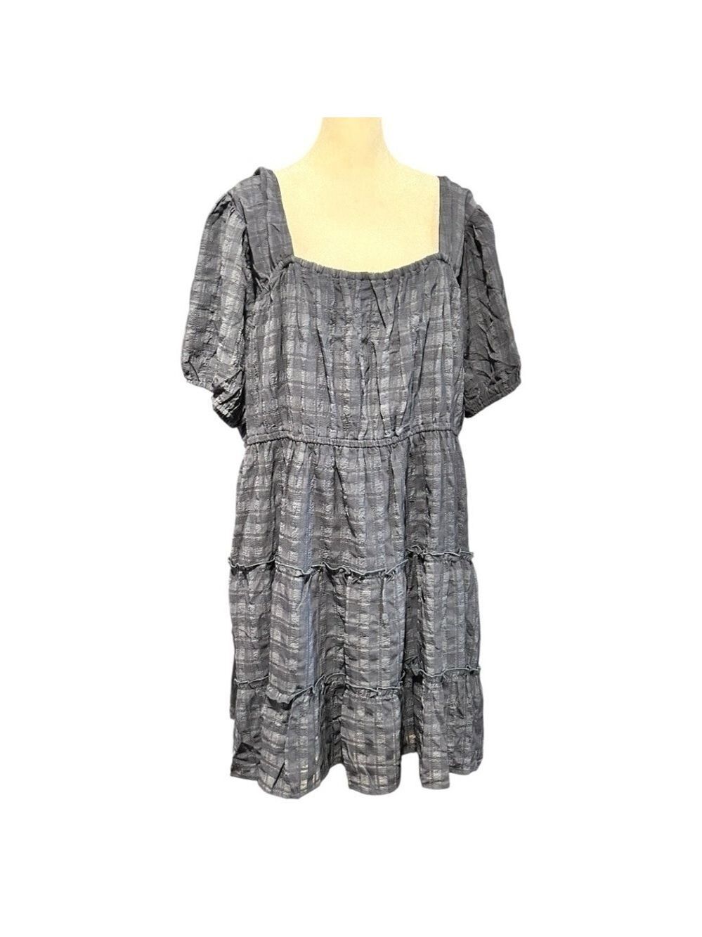 JODIFL LOS ANGELES Plus 3X Peasant Dress Smocked Tie Back Square Neck Tiered NWT